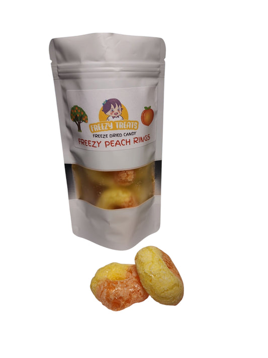 Freezy Peach Rings – Deliciously Chewy Candies, Now Freeze-Dried